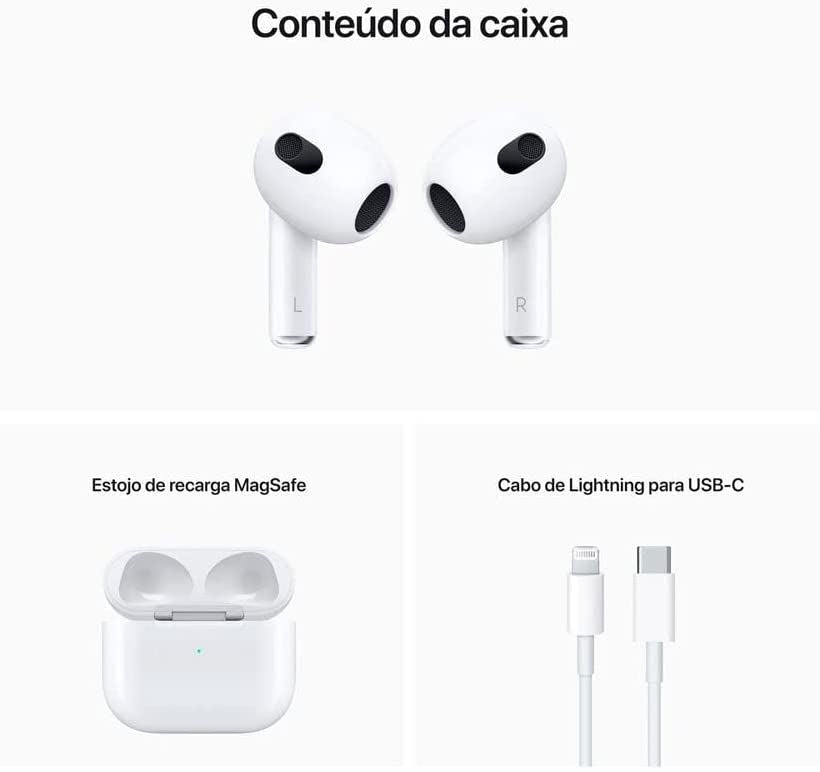 AirPods 3ª Geração - Som Imersivo e Conforto Sem Fios