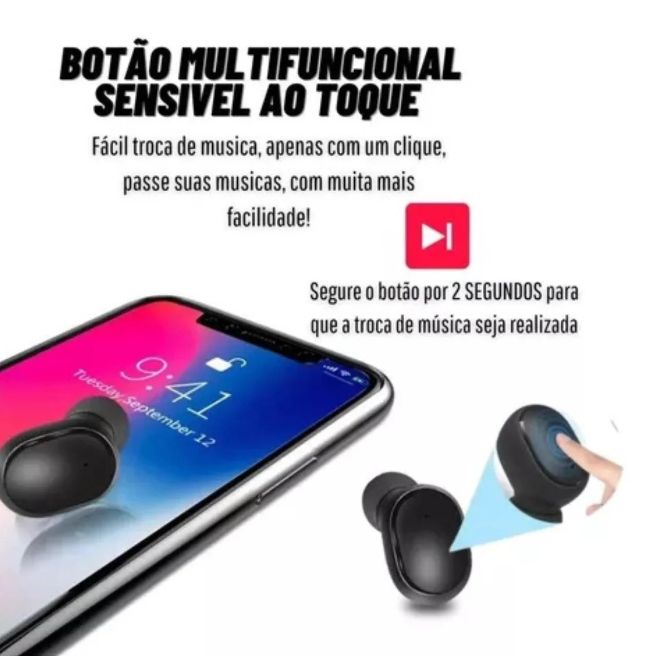 Fones de Ouvido Dual LED Bluetooth 5.0 Airdots