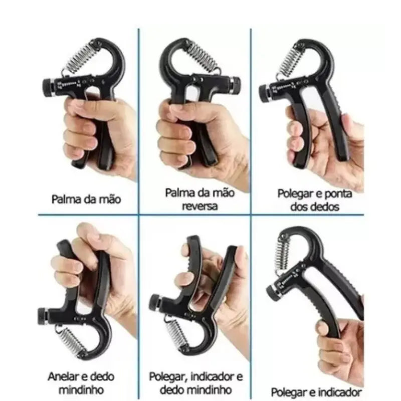 Hand Grip Flexor com Mola Ajustável - Fortalecedor de Mãos e Antebraços