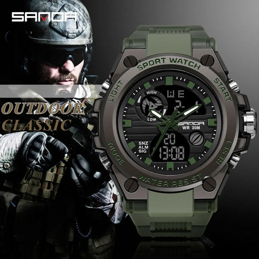 Relógio Masculino SANDA G-Style – Digital, Militar, À Prova d'Água