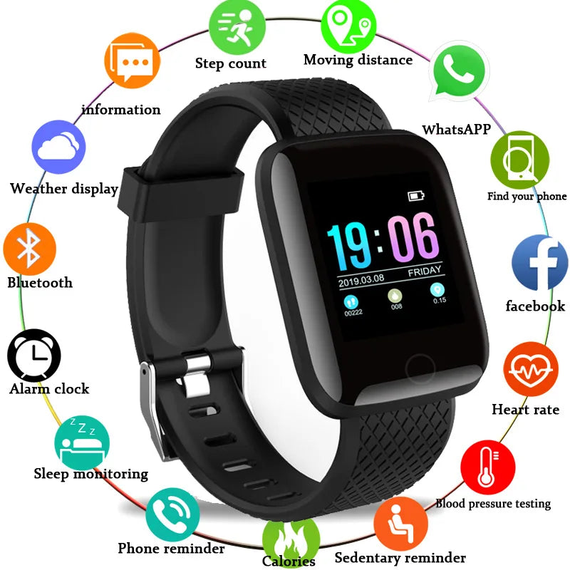 D13 Smart Watch– Monitoramento de Pressão Arterial e Frequência Cardíaca para Homens e Mulheres, Resistente à Água e Ideal para Fitness