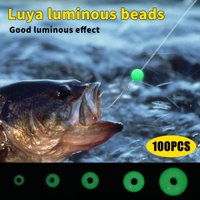 100 Unidades de Miçangas Luminosas para Pesca - 3mm a 8mm