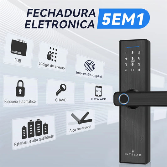 Fechadura Inteligente Intelar X1 Tuya com Biometria e Wi-Fi