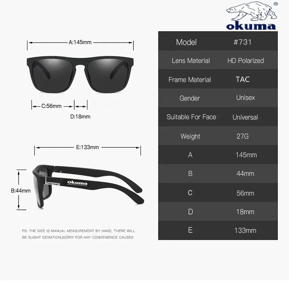 Óculos de Sol Polarizados Okuma UV400 - Para Homens e Mulheres