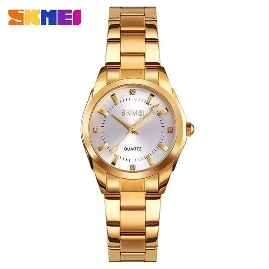 Relógio Feminino Skmei – Luxo, Movimento Japonês, Quartz, Design Fino