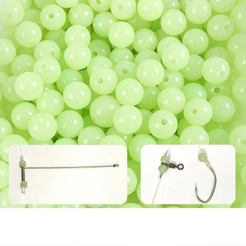 100 Unidades de Miçangas Luminosas para Pesca - 3mm a 8mm