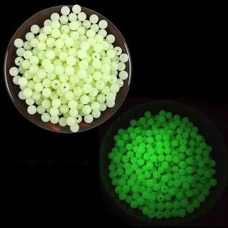 100 Unidades de Miçangas Luminosas para Pesca - 3mm a 8mm